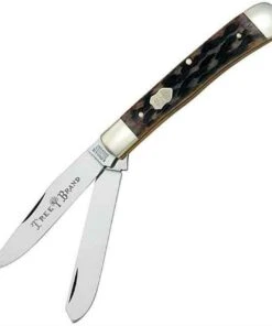 Boker Trapper, C-75 Carbon Steel, Appaloosa Bone Handle