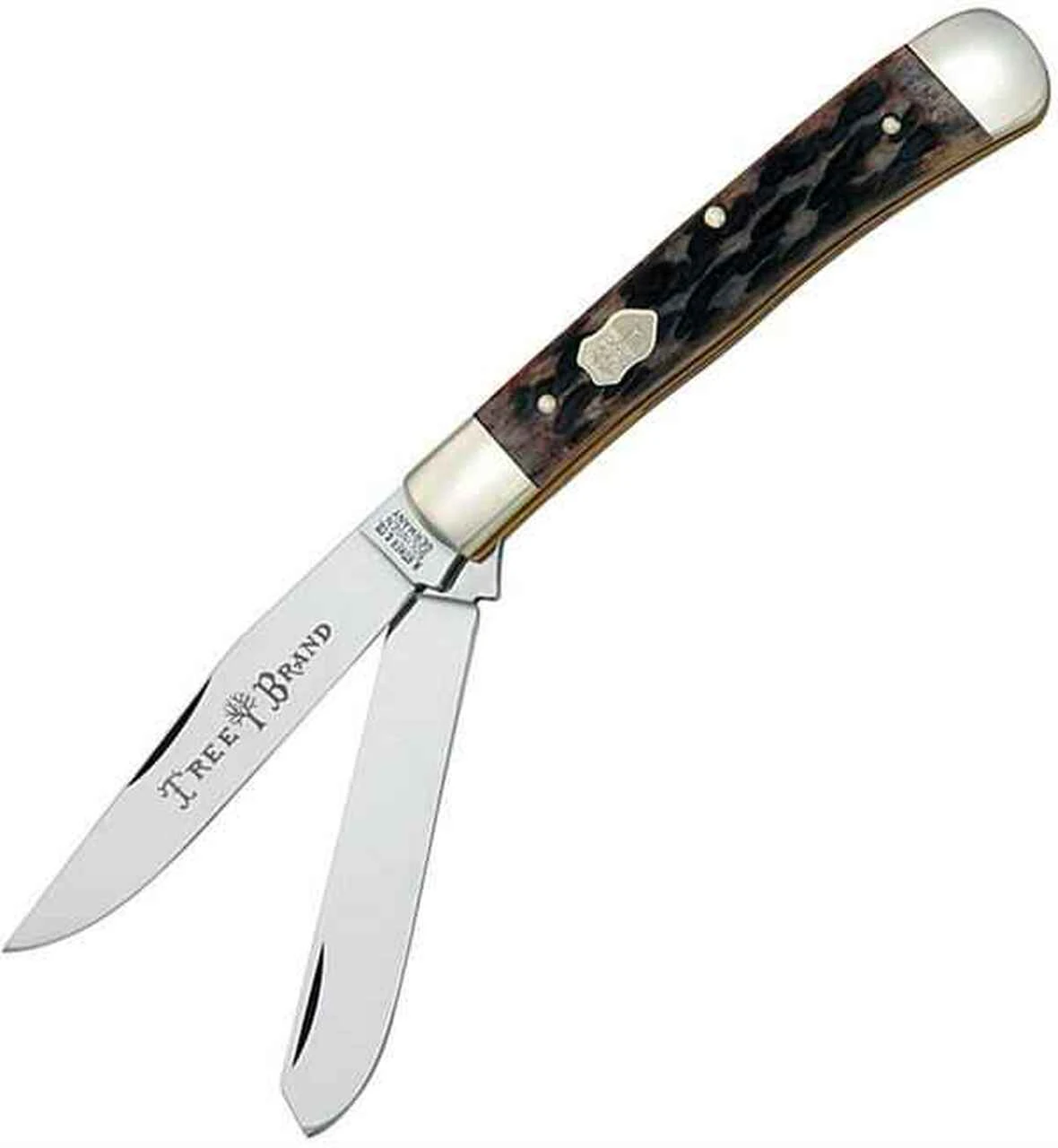 Boker Trapper, C-75 Carbon Steel, Appaloosa Bone Handle 1 Boker Trapper, C-75 Carbon Steel, Appaloosa Bone Handle