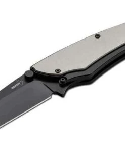Boker Plus Griploc, 3 1/2 Black Coated AUS-8 Blade, Silver Aluminum Handles
