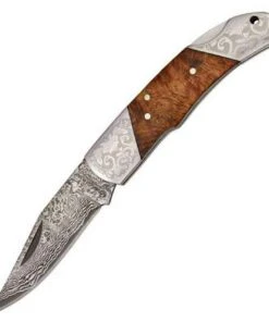 Boker Magnum Duke Lockback, Damascus, Burl Wood Handle