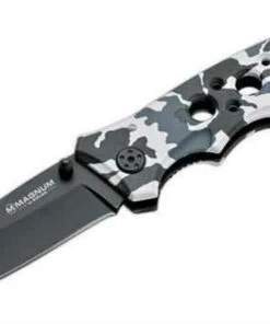 Boker Magnum Winter Camo, 440C Stainless, Aluminum Handle