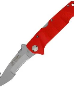 Boker Plus Jim Wagner Rescue Knife, AUS-8 Stainless, Red FRN Handle