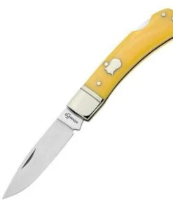 Boker Plus Lock back, Yellow Handle, 440C Stainless, Synthetic Handle