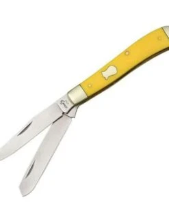 Boker Plus Mini Trapper Yellow Handle, 440C Stainless, Synthetic