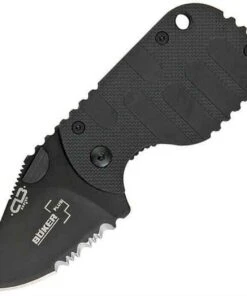 Boker Plus SUBCOM F Folder, Black Blade , Part Serrated