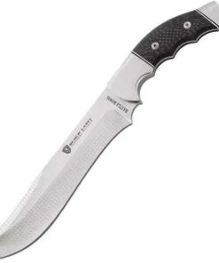Browning Knives Browning Black Label Battle Bowie Fixed, 5Cr Stainless, Black Carbon Fiber Handle