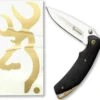 Browning Knives Browning Buckmark Combo, Gold/Black Knife, Gold Buckmark Decal