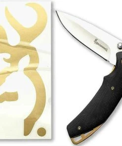 Browning Knives Browning Buckmark Combo, Gold/Black Knife, Gold Buckmark Decal