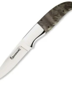 Browning Knives Browning Escalade Series, Drop Point, Box Elder Burl Gray