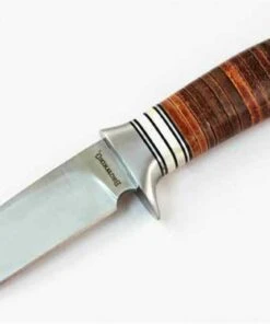 Browning Knives Browning Stacked Fixed Blade, Stainless Drop Point, Leather Handle