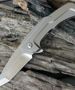 Brous Blades Dynamic 3.5 in. Satin D2 Steel Blade, Titanium Handle Framelock Folder
