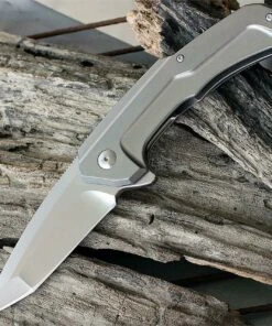 Brous Blades Dynamic 3.5 in. Stonewash D2 Steel Blade, Titanium Handle Framelock Folder
