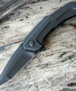 Brous Blades Dynamic 3.5 in. Blackout D2 Steel Blade, Titanium Handle Framelock Folder