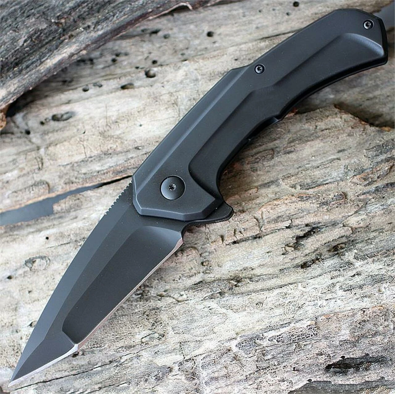 Brous Blades Dynamic 3.5 in. Blackout D2 Steel Blade, Titanium Handle Framelock Folder 1 Brous Blades Dynamic 3.5 in. Blackout D2 Steel Blade, Titanium Handle Framelock Folder