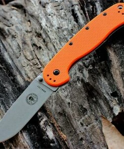 BRK Avispa Folder, Orange Nylon handles, Stonewash AUS-8 Blade, Plain Edge, Design by Esee Knives
