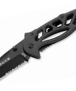 Buck Knives Buck 870BKX Bones, 3" 420HC Combo Blade, Black Coated
