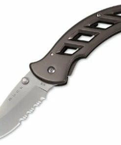 Buck Knives Buck 318GYX Parallex, 2.75" 420HC Combo Blade, Gun Metal Grey Aluminum