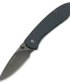 Buck Knives Buck 327CF Nobleman, 2.6" 440A Plain Blade, Carbon Fiber Graphic Overlay
