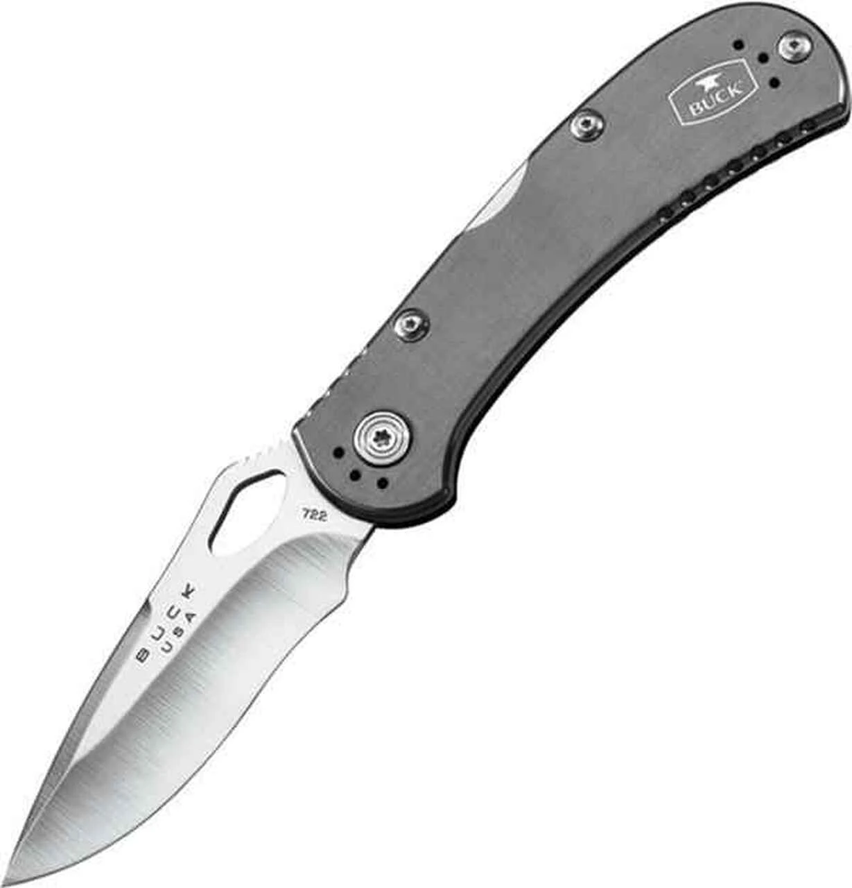 Buck Knives Buck 722GYS1 Spitfire, 3.25" 420HC Plain Blade, Gray Aluminum Handle 1 Buck Knives Buck 722GYS1 Spitfire, 3.25" 420HC Plain Blade, Gray Aluminum Handle