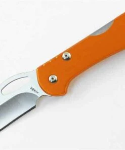 Buck Knives Buck 726ORS Mini SpitFire, 2.75" 420HC Plain Blade, Orange Anodized Aluminum