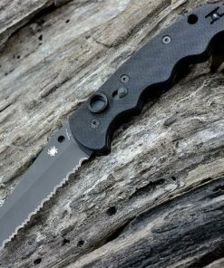Spyderco Knives Spyderco Autonomy G-10 Black C165GBBK, 3.70" H-1 Black Serrated Blade