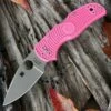 Spyderco Knives Spyderco Pink Native 5 Lightweight Folder, C41PPN5 2.95 in. S30V Plain Edge, Pink FRN Handles
