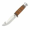 Case 10340 Leather Hunter w/Guthook, Leather Handle w/Mushroom Cap (375-4G SS)