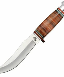 Case 10342 Leather Hunter, Leather Handle w/Mushroom Cap (323-5 SS)