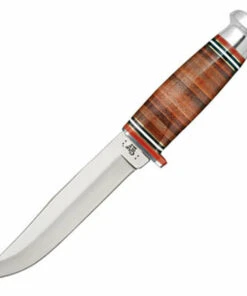 Case 10343 Leather Hunter, Leather Handle w/Mushroom Cap (365-5 SS)