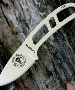 ESEE Knives ESEE Candiru Desert Tan Kit, CAN-DT-KIT, Black Molded Sheath, Clip Plate, and Survival Kit