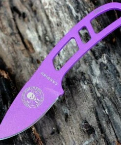 ESEE Knives ESEE Candiru Purple 5 in. Fixed Blade, CAN-PURP, Clear Molded Sheath and Clip Plate