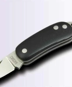 Moki Colon Neck Knife Folder, AUS8, Black Micarta Handle