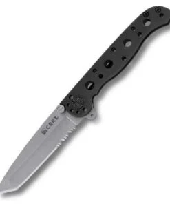 CRKT Kit Carson M16 Stainless, Black Handle, Tanto Point, ComboEdge