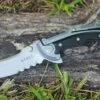 CRKT Graphite Folding Knife, Designed by Glenn Klecker, Combo Edge