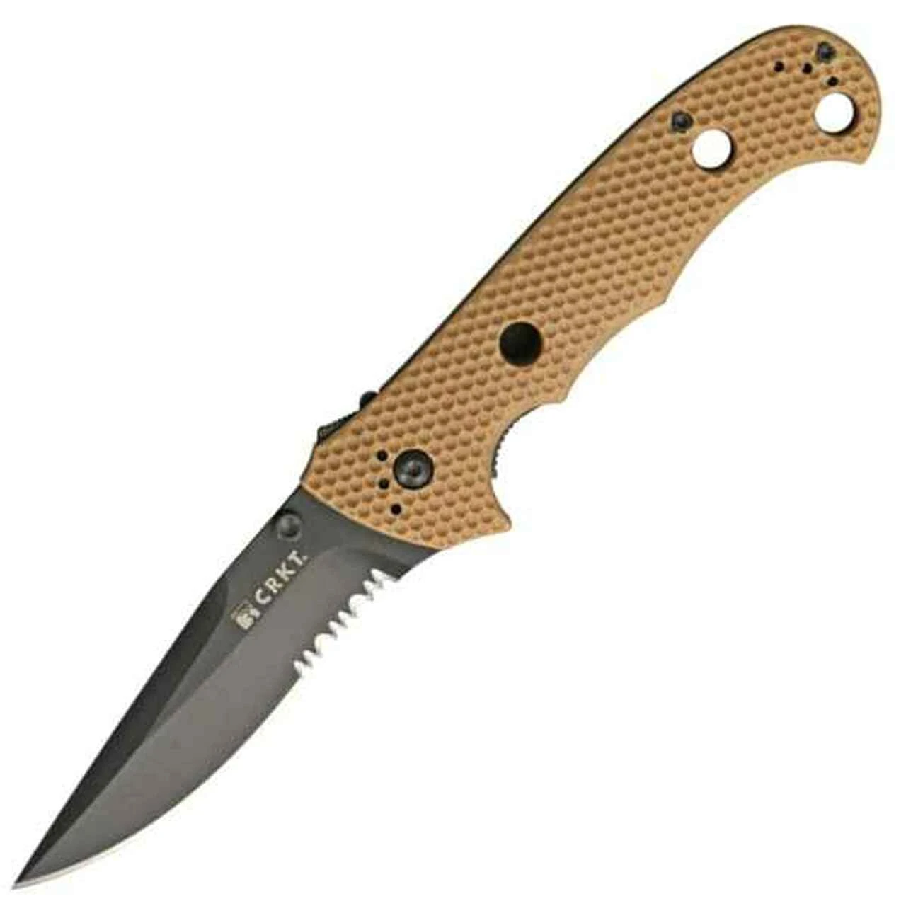 CRKT 7914DB Desert Cruiser, 3.75" 8Cr14MoV Black Combo Blade, Desert Tan Zytel Handle 1 CRKT 7914DB Desert Cruiser, 3.75" 8Cr14MoV Black Combo Blade, Desert Tan Zytel Handle