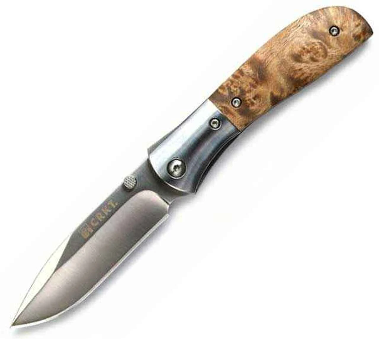 CRKT M4-02W, 3.25" 8Cr13MoV Plain Blade, Burl Wood Handle 1 CRKT M4-02W, 3.25" 8Cr13MoV Plain Blade, Burl Wood Handle