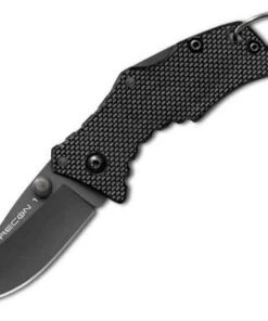 Cold Steel CS27TDS Micro Recon 1, 2" AUS 8A SS Plain Blade, Black G-10 Handle