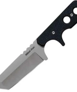 Cold Steel CS49HTF Mini Tac Tanto, 3.75" AUS 8A SS Plain Blade, G-10 Handle, Secure-Ex Neck Sheath