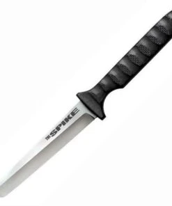 Cold Steel CS53NCT Tanto Point Spike, 4" 4116 German SS Plain Blade, Black G-10 Handle, Secure-Ex® Neck Sheath