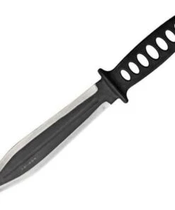 Condor Dendritic Combat Knife, 8 3/8" Double Edge Blade,Black Nylon Belt Sheath