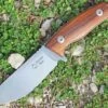 Dendra Knives Dendra Russian Bear Fixed Blade, Stonewashed Niolox Steel, Santos Wood Handle