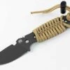 DPx H.E.S.T II Assault Fixed Blade, Niolox Steel, Desert Tan Paracord Wrap Handle, Black G-10 Scales Included