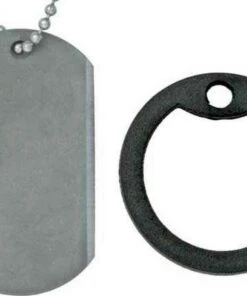 A.R.S. KNIVES The Original Dog Tag Knife, Titanium Blade, Black Rubber Frame, DT001