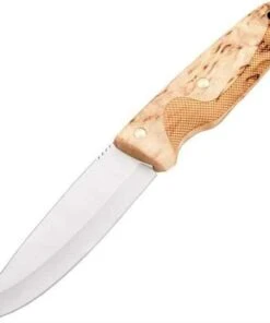EKA Knives EKA Nordic W11, 4 3/8" 12C27 Stainless Drop Point Blade, Curly Birch Handle