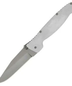Entrek Counter Strike Folder, 4 3/8" Blade, Silver Aluminum Handle