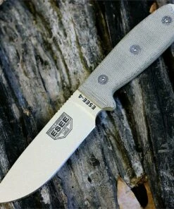 ESEE Knives *ESEE 4P-MB-DT Desert Tan Blade, With Molle Back and Clip Plate, Plain Edge