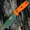 ESEE Knives, 4P-KO-OD, OD Green Blade, Plain Edge, Orange G-10 Handles, Knife Only, No Sheathing