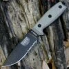 ESEE Knives, 4S-KO, Black Blade, Partially Serrated Edge, Micarta Handle, Knife Only, No Sheathing