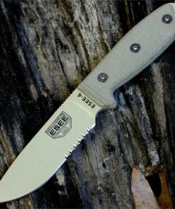 ESEE Knives, 4S-KO-DT, Tan Blade, Partially Serrated Edge, Micarta Handle, Knife Only, No Sheathing