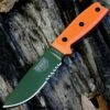 ESEE Knives, 4S-KO-OD, OD Green Blade, Partially Serrated Edge, Orange G-10 Handles, Knife Only, No Sheathing